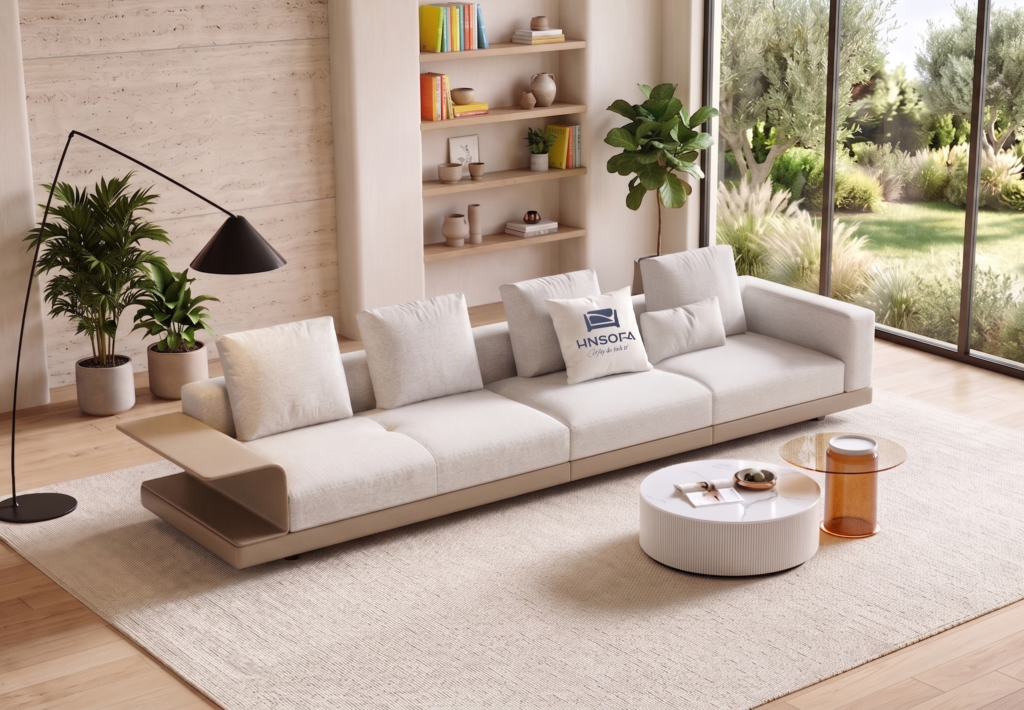 Bộ sofa Verona màu trung tính trong phòng khách sang trọng