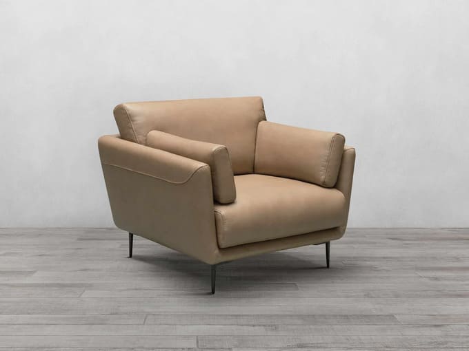 Ghế sofa đơn màu be nhẹ nhàng