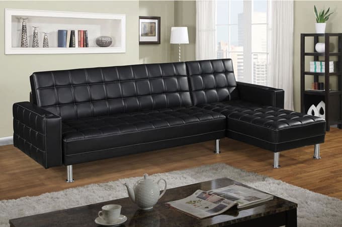 Ghế sofa góc da chữ L thiết kế cổ điển