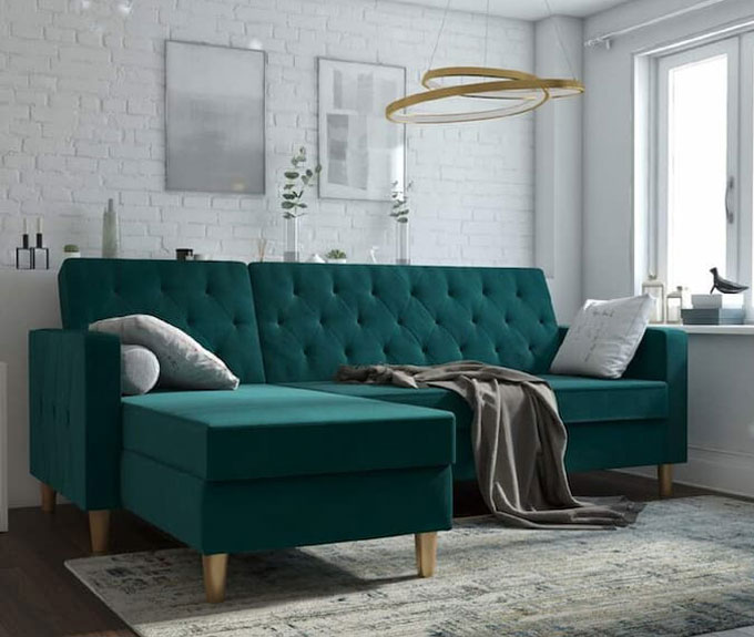 Sofa góc nỉ mang vẻ đẹp trẻ trung không kém phần hiện đại