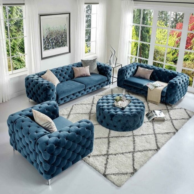 Mẫu ghế sofa nỉ cho phòng khách trở nên tinh tế