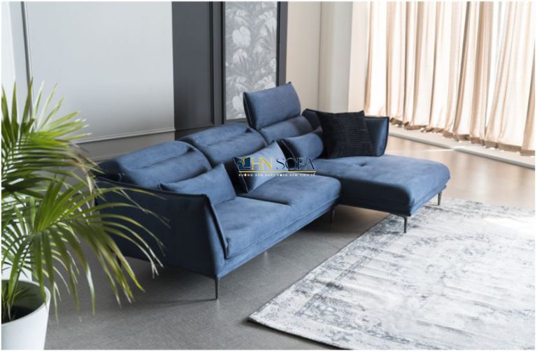 Mẫu sofa góc bọc nỉ cao cấp HNSN12