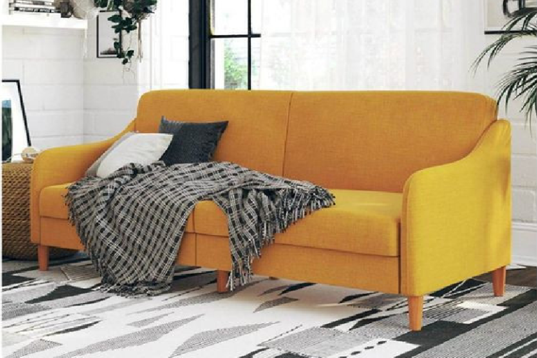 Sofa giường HNSG10 cực êm ái và tiện ích với tone màu vàng chanh cá tính