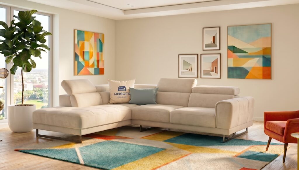 Bộ sofa Alba trong không gian phòng khách sáng màu