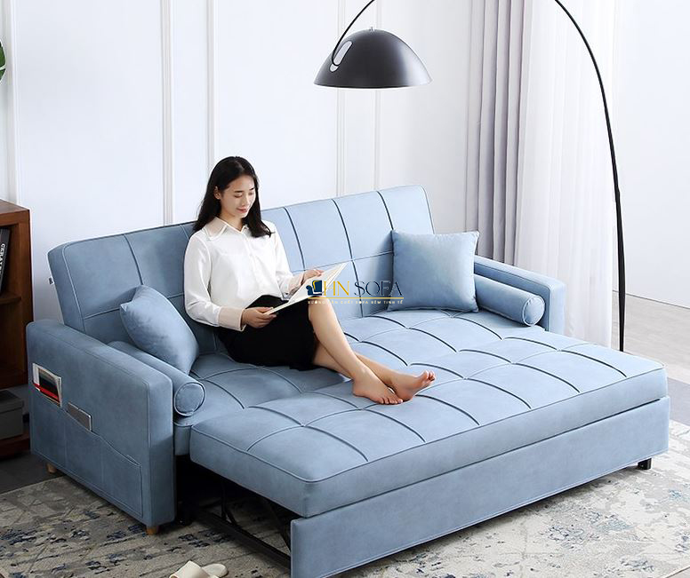 Mẫu sofa văng họa tiết kẻ sọc tinh tế, đời mới HNSG04