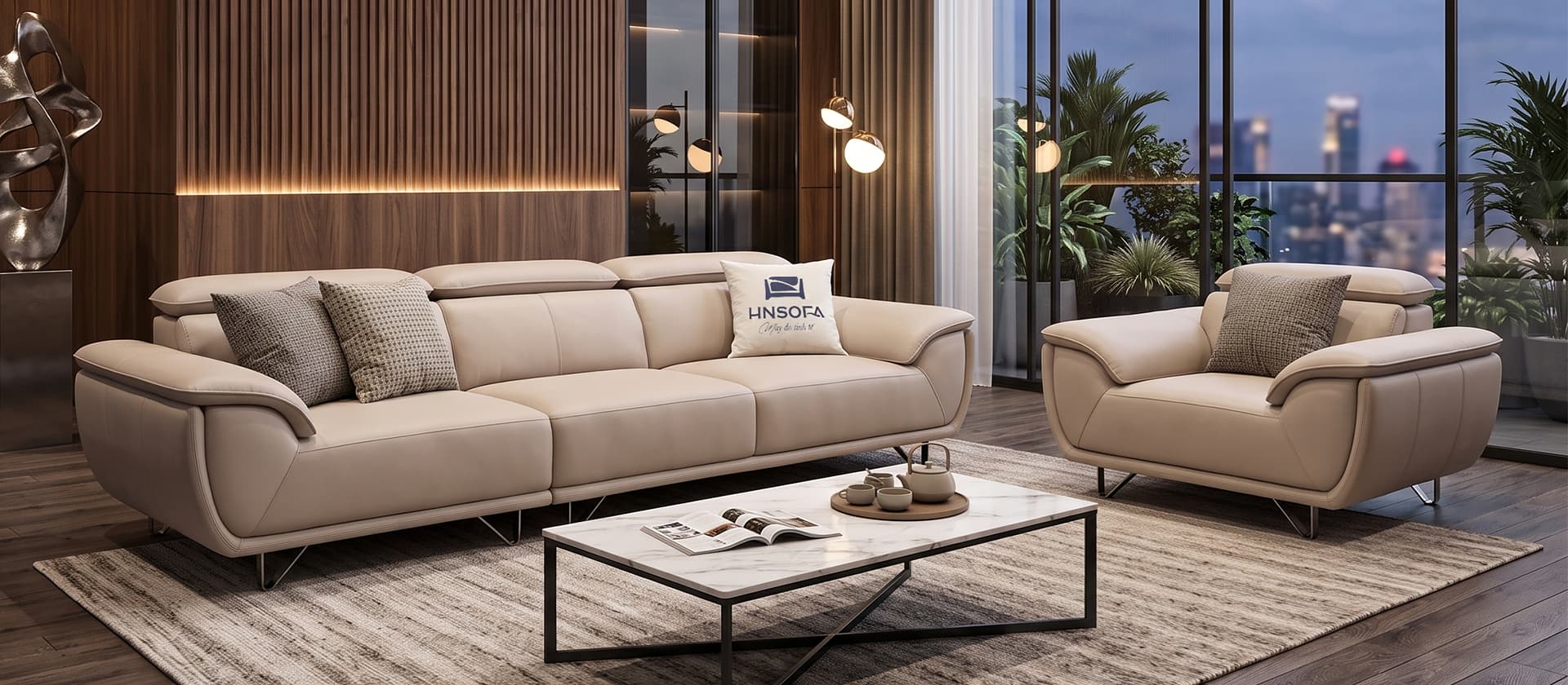 Bộ sofa Milano trong không gian phòng khách hiện đại